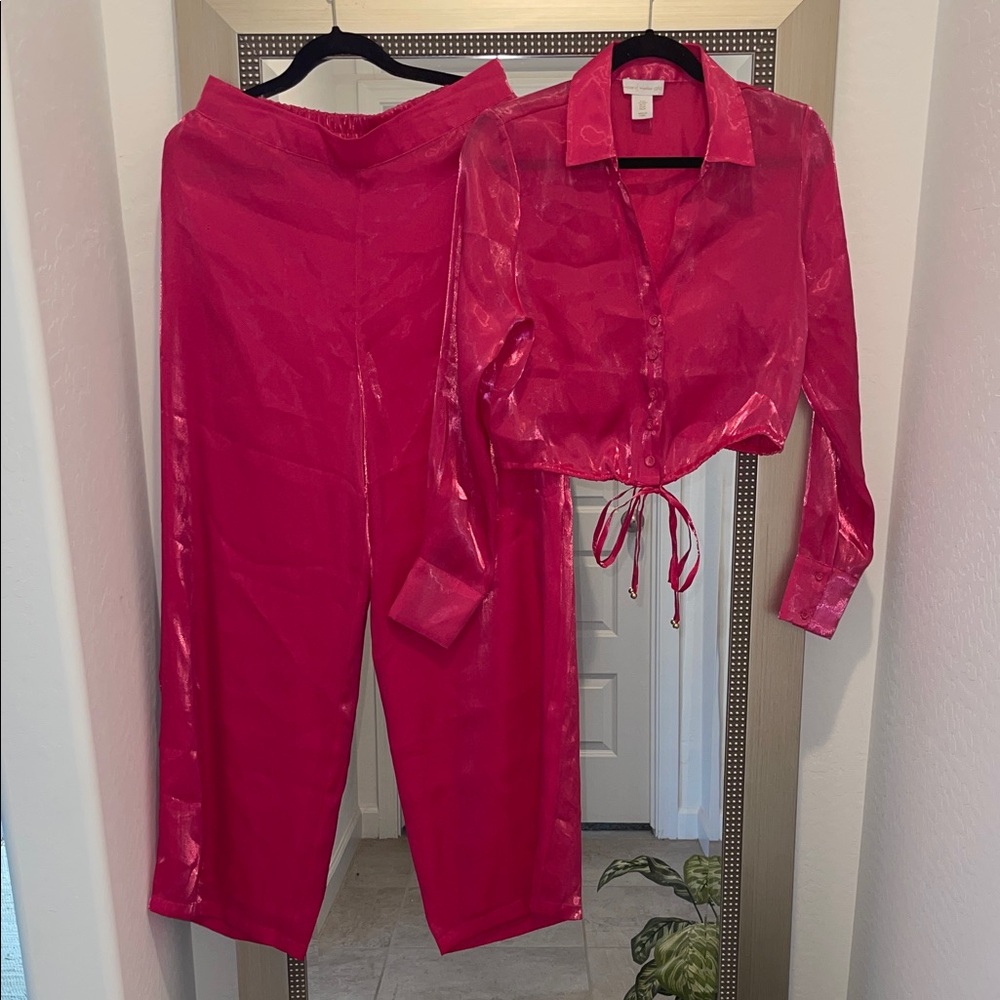 House of Harlow Pink Women's Pants Set size medium two piece set